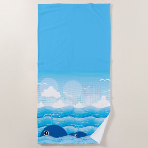 Wale und Wellen Strandtuch