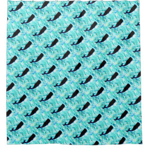 Wale unter Wasser schwimmen Thunder_Cove Duschvorhang