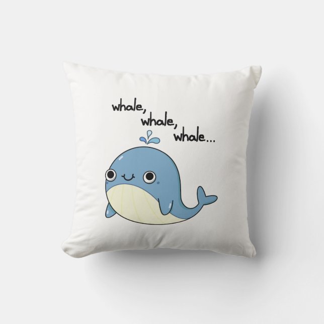 Wale, Wale, Niedliche Meerestiere Kissen (Vorderseite)