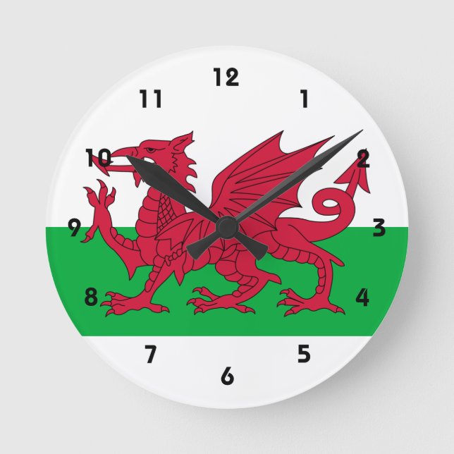 Walenflagge Runde Wanduhr (Vorderseite)