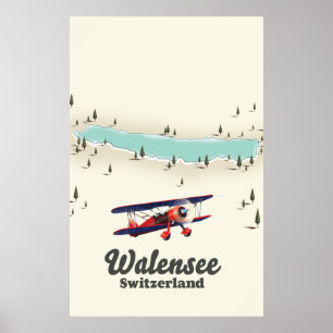 Walensee Schweiz Karte Poster