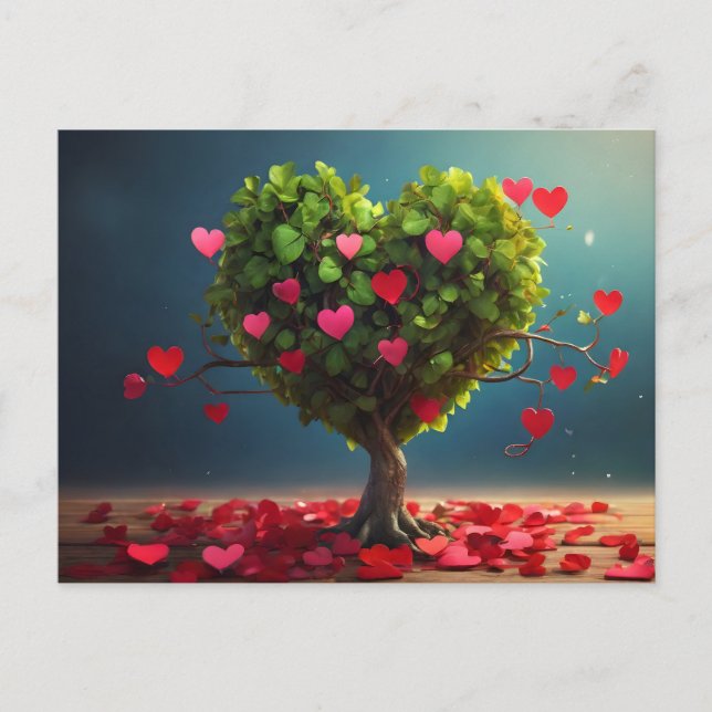 Walentiner Tagesdesign, Baumherz Postkarte (Vorderseite)