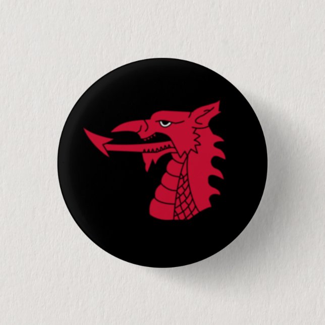 Wales-Abzeichen - Waliser-Drache-Kopf auf Button (Vorderseite)