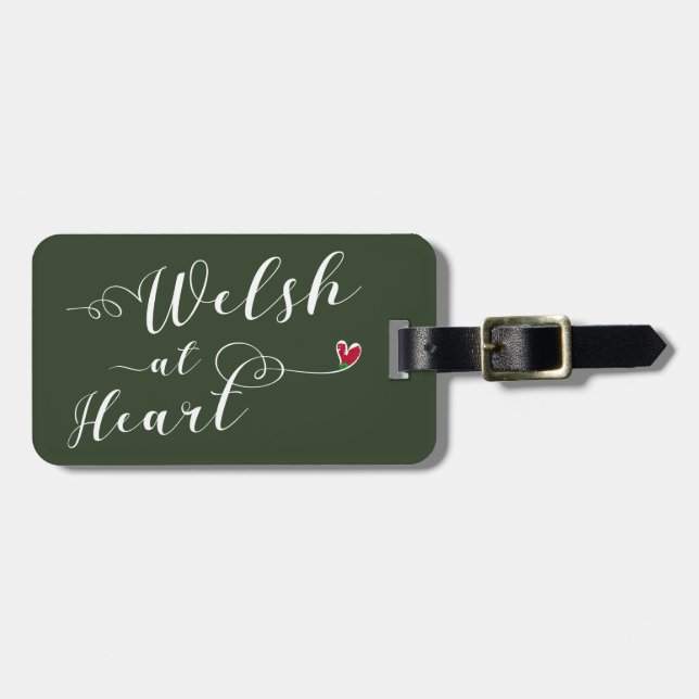 Wales at Heart Luggage Tag Template, Wales Gepäckanhänger (Vorderseite horizontal)