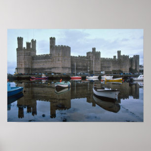 Wales, Caernarfon Castle, eine von Edwards Poster