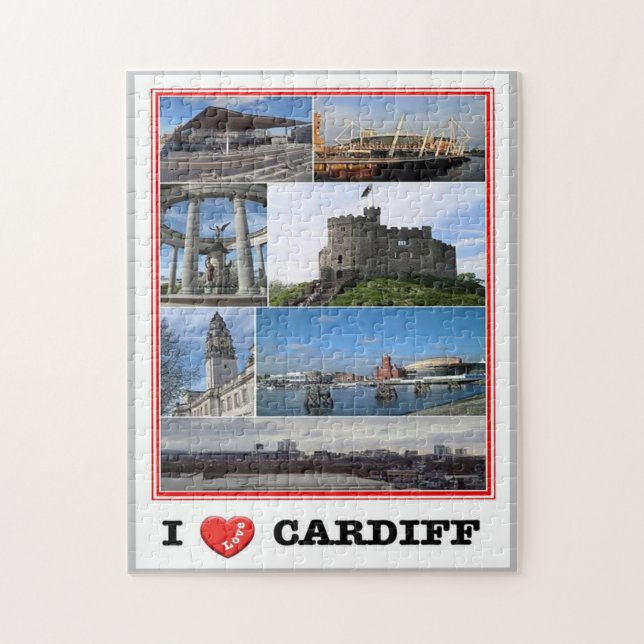 Wales - Cardiff - I Liebe - (Vertikal)