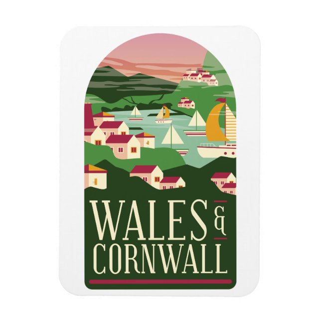 Wales Cornwall Vintag Magnet (Vertikal)