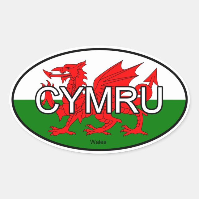 Wales CYMRU Euro Aufkleber (Vorderseite)