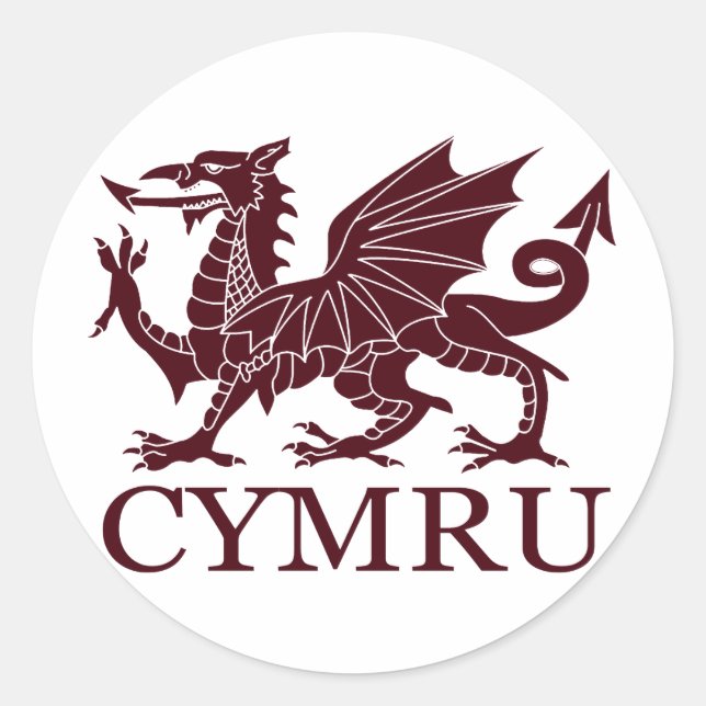Wales CYMRU Runder Aufkleber (Vorderseite)