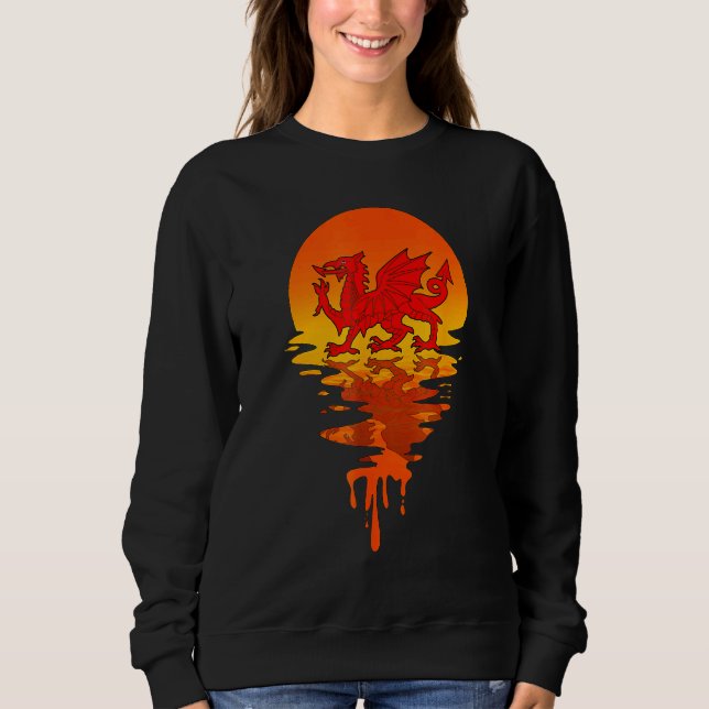Wales Cymru Welsh Dragon Stolz die Be Welsh Shadow Sweatshirt (Vorderseite)