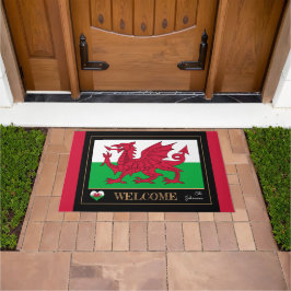 Wales Emblem, walisische Flag matten Cymru /sport  Fußmatte