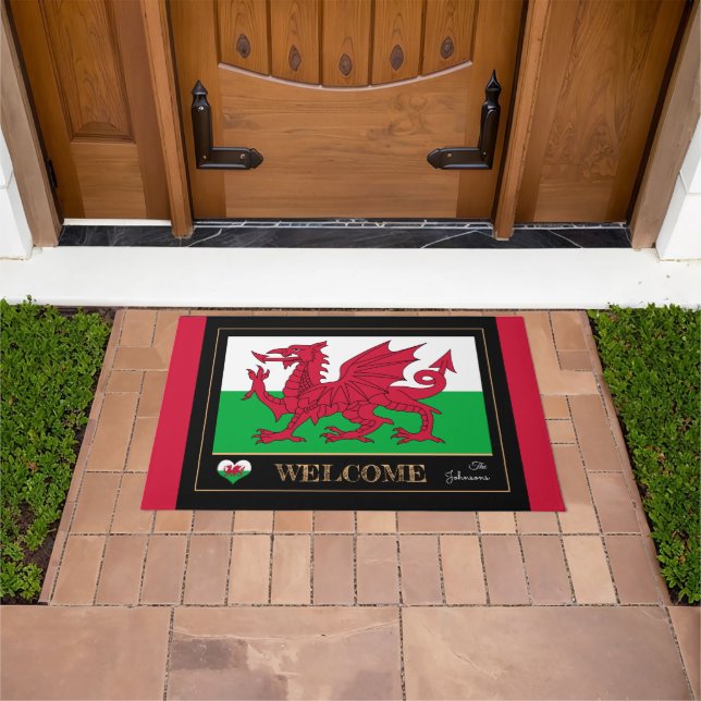 Wales Emblem, walisische Flag matten Cymru /sport  Fußmatte (Außenbereich)