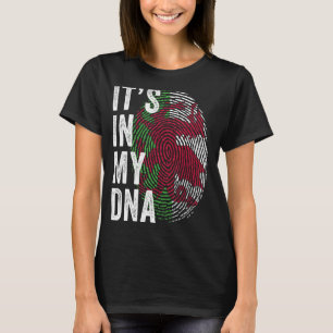 Wales es ist in meiner DNA Niedlich Welsh Fingerpr T-Shirt