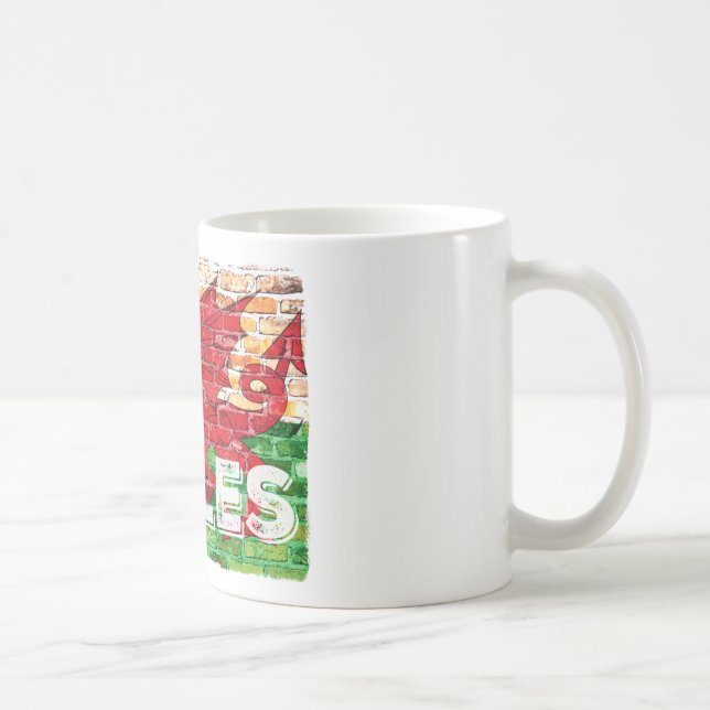 Wales Flag auf Brick Kaffeetasse (Rechts)