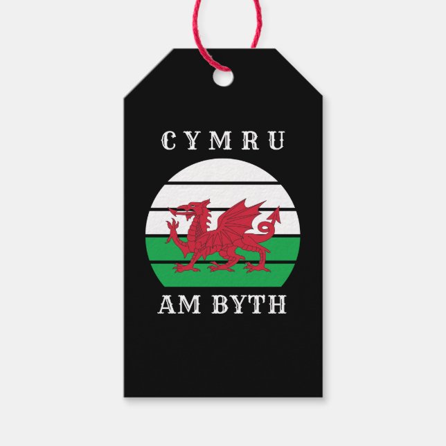 Wales Flag Cymru am Byth Stolz sein walisisch Geschenkanhänger (Vorderseite)