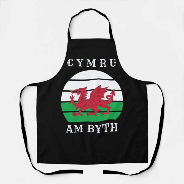 Wales Flag Cymru am Byth Stolz sein walisisch Schürze (Vorderseite)