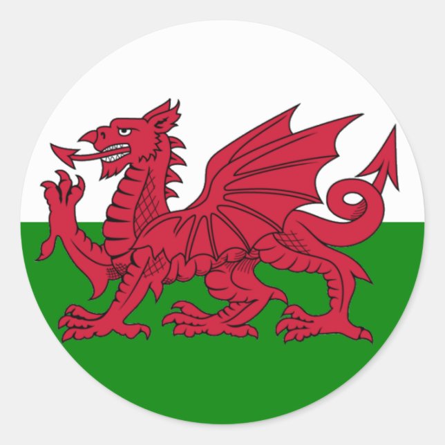 Wales Flag Heart Runder Aufkleber (Vorderseite)