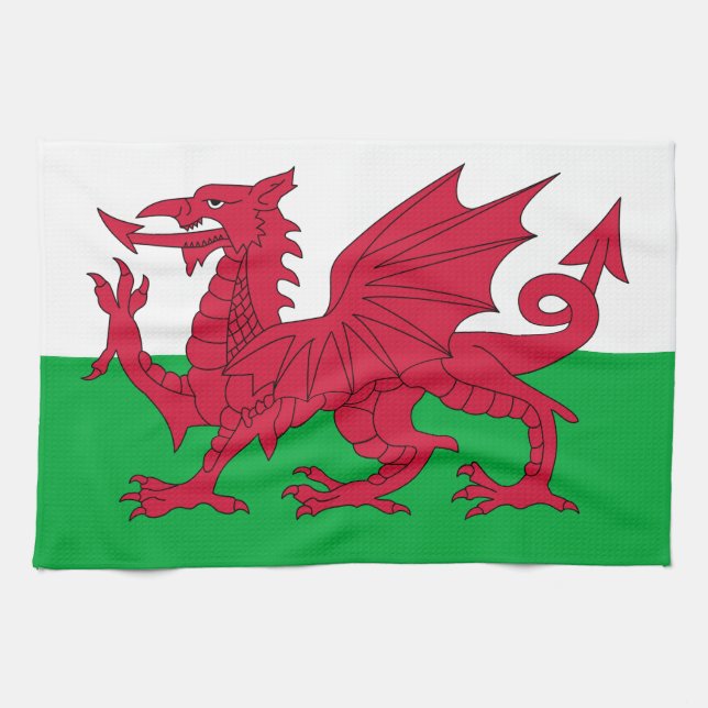 Wales flag Kitchen Towels Geschirrtuch (Horizontal)