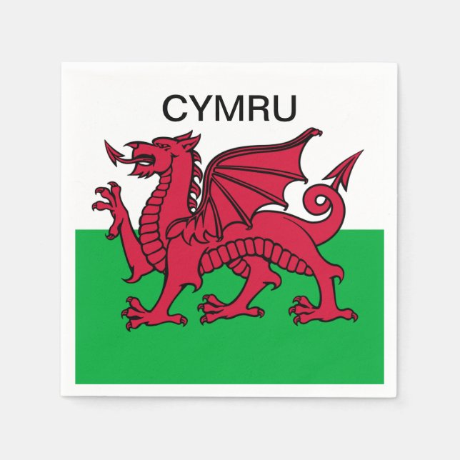 Wales Flag Roter Drache Cymru Welsh Party Serviette (Vorderseite)