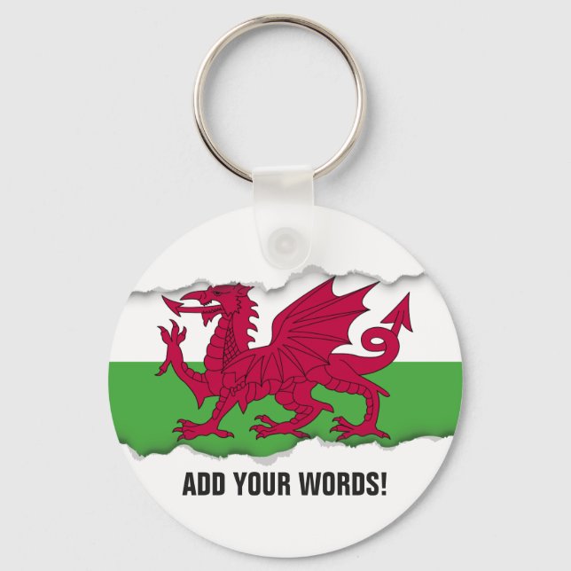 Wales Flag Schlüsselanhänger (Vorderseite)