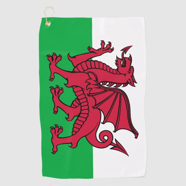 Wales Flag Welsh Football Fußball Fußball Patrioti Golfhandtuch (Vorderseite)