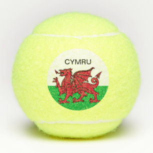 Wales Flag Welsh Roter Drache Cymru Sports Tennisbälle