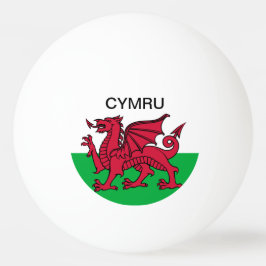 Wales Flag Weltmeisterschaft 2022 Roter Drache Cym Tischtennisball
