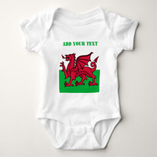 Wales flagdragon England British Red Cardiff Baby Strampler