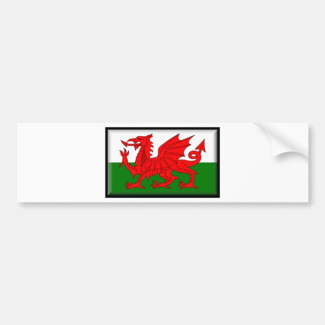 Wales-Flagge Autoaufkleber (Vorne)