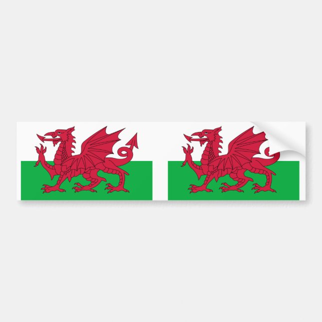Wales-Flagge Autoaufkleber (Vorne)
