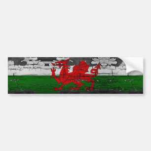 Wales-Flagge beunruhigt Autoaufkleber