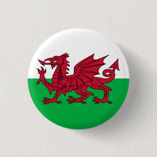 Wales-Flagge Button