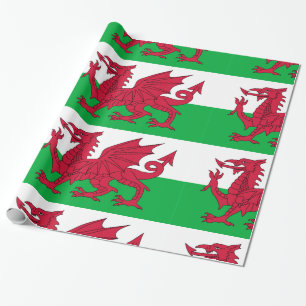 Wales-Flagge Grün Geschenkpapier