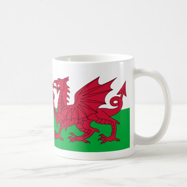 Wales-Flagge Kaffeetasse (Rechts)