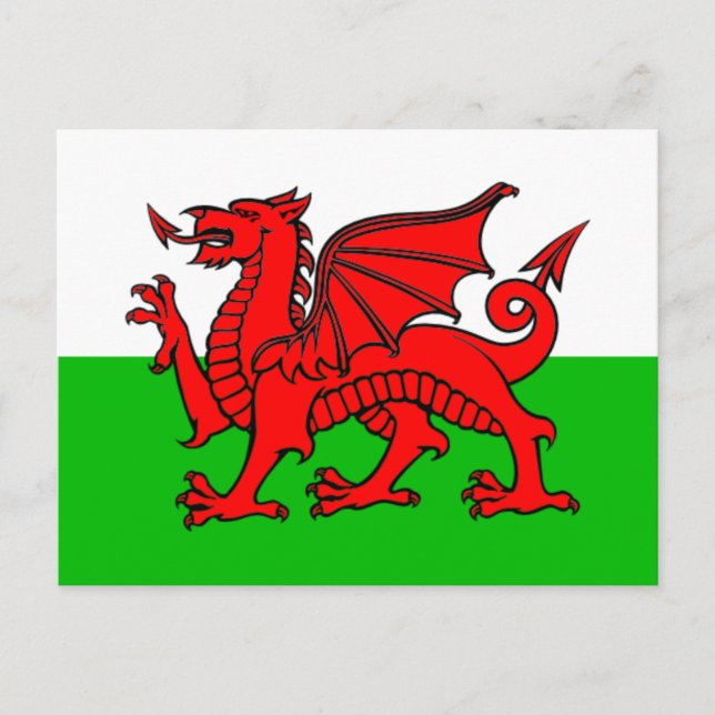 Wales-Flagge Postkarte (Vorderseite)
