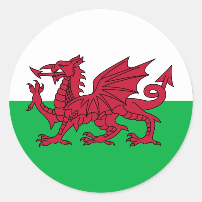 Wales-Flagge Runder Aufkleber (Vorderseite)