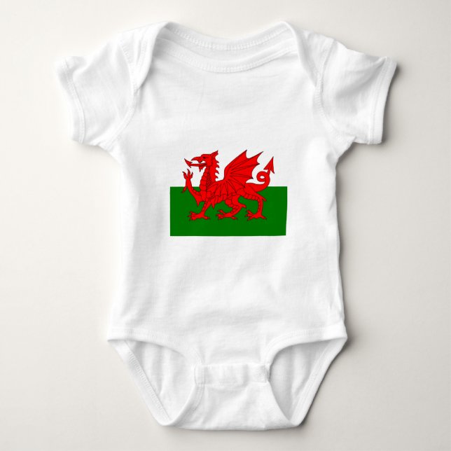 Wales flagge Welsh Red Dragon Baby Strampler (Vorderseite)