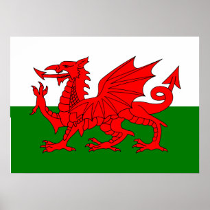 Wales flagge Welsh Red Dragon Poster