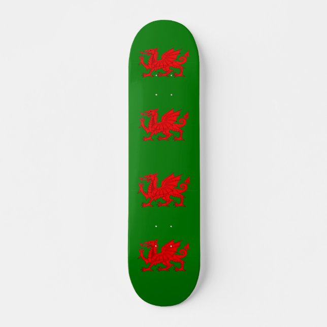 Wales flagge Welsh Red Dragon Skateboard (Vorne)