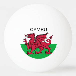 Wales-Flagge Weltmeisterschaft 2022 Roter Drache C Tischtennisball