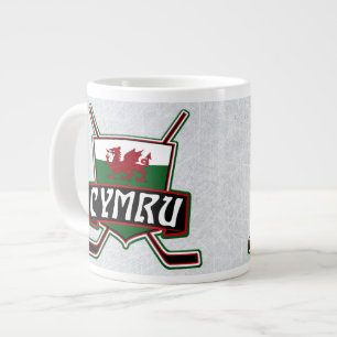 Wales-Flaggen-Eis-Hockey-Flaggen-Tasse Jumbo-Tasse