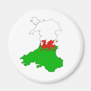 Wales-Flaggenkartenkönigreich-Landform Magnet