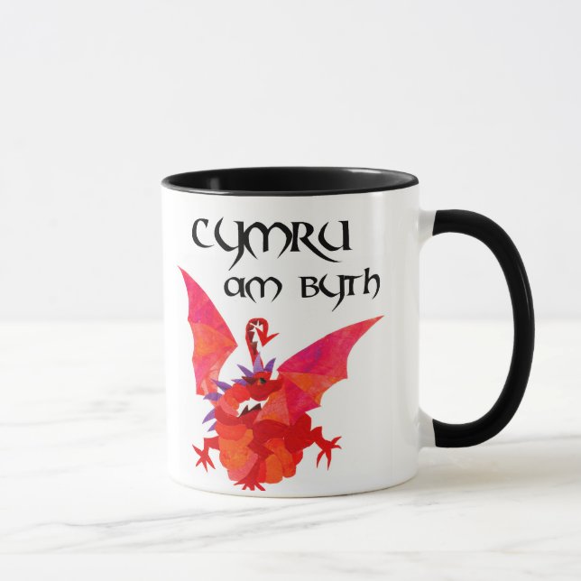 "Wales Forever!" Tasse: Roter Drache Tasse (Rechts)
