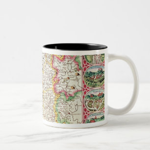 Wales, graviert von Jodocus Hondius Zweifarbige Tasse