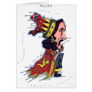 Wales-Karikatur-Karte