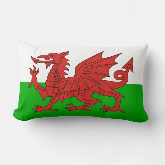 Wales-Landdracheflagge Waliser Briten Lendenkissen (Vorderseite)