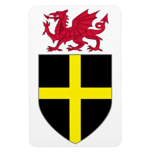 Wales Magnet - Drache über St. David Shield