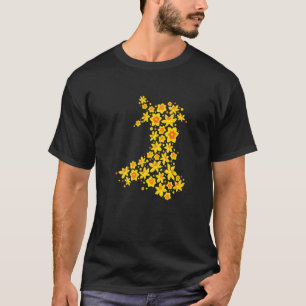 Wales Map Daffodil Welsh National Blume St Davids T-Shirt