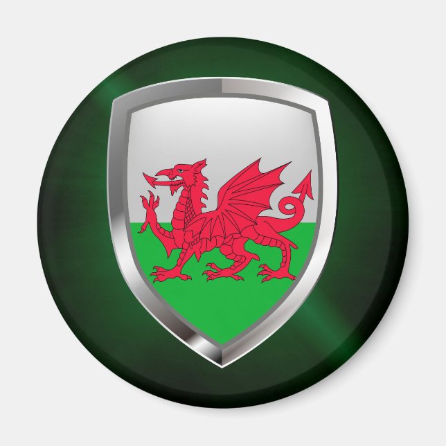 Wales Metallic Emblem Magnet (Vorne)