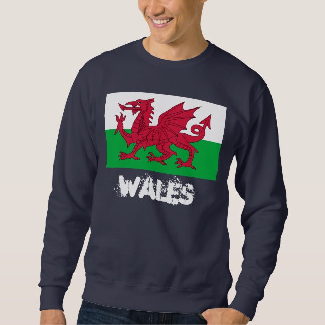 Wales mit Waliser-Flagge Sweatshirt (Vorderseite)